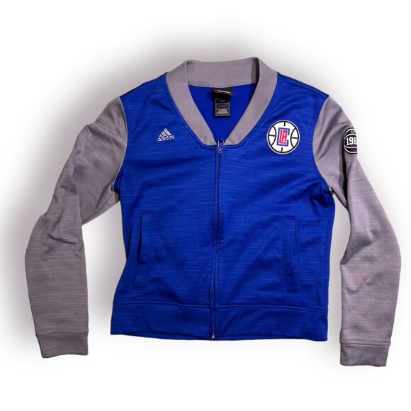 Adidas LA Clippers Size Small Full Zip Jacket Blue Retro Los‎ Angeles Clippers - Picture 1 of 5
